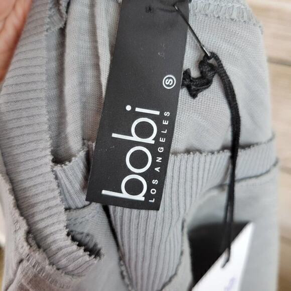 NWT Bobi Short Sleeve Rib Trim Top Overcast Green Gray Small‎ - Picture 6 of 6